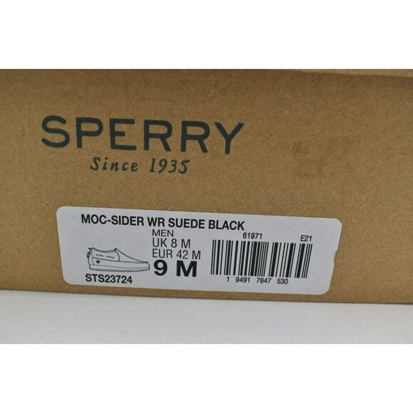 Sperry Men Size 9 Moc Sider Black Suede Microfleece Lined Slip on Boots STS23724 - Picture 10 of 10